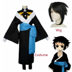 Demon Slayer Kaigaku Cosplay Kost&uuml;&uuml;mid Jakk P&uuml;ksid T&auml;iskomplekt Kimono Kuumakindel S&uuml;nteetiline Parukas Anime R&otilde;ivad Cosplay Kost&uuml;&uuml;m Parukad L-(Costume+Wig)
