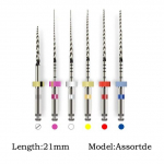 25/21 mm hambaviilid SC edasi p&ouml;&ouml;rlev NiTi viilis&uuml;steem endodontilise ravi hambaravi materjalideks 6 tk/karp SOCO PLUS 21mm Assorted