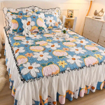 Korea printsessistiilis paksendatud tepitud voodiseelik voodilina padjap&uuml;&uuml;r &uuml;heosaline seelikuservaga voodiseelik igaks hooajaks 150x200bed skirt 1PC