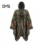 Outdoor Disguise Top 3D Lehed Decor Hingav Pingutuspael Nupp Hunter Ghillie Mantel Mets Kamuflaaž Cape CS Treening Jungle Kapuutsiga jope kamuflaaž
