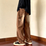 Meeste Y2K Vintage Teksap&uuml;ksid Denim High Street Vabaaja Cowboy Cargo P&uuml;ksid Mees Klassikaline L&otilde;tv V&ouml;&ouml;koht Mehelik P&uuml;ksid Korea Riided 2024 L pruun