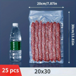 Toidu vaakumkotid 25 tk/partii vaakumpakendite kotid vaakumpakendite jaoks. Toidu vaakumpakendatud pitseerimiskotid 20x30cm 25PCS