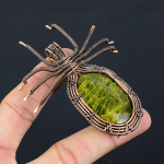 Natural Green Opal Gemstone Handmade Copper Wire Wrap Spider Pendant 2.56 a3f83