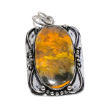 Natural Bumblebee Jasper Gemstone 925 Sterling Silver Pendant 2.17 t8q34