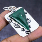 Natural Malachite Gemstone 925 Steling Silver Jewelry Pendant 2.17 z9g20