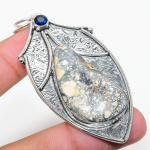 Natural Maligano Jasper, Blue Topaz 925 Sterling Silver Pendant 2.92 d0a40