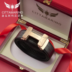 H v&ouml;&ouml; Meeste automaatne nahast pandlaga p&uuml;ksid v&ouml;&ouml; krokodilli mustriga esimene kiht veisenaha 130cm