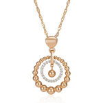 Kuldse h&otilde;beda v&auml;rvi helmekujuline sillutatud tsirkoonist kahekordne &uuml;mmargune ripats kaelakee naistele isikup&auml;ra heledad luksuslikud ehted