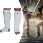 Kickboxing S&auml;&auml;re jalakaitsmed Jalakaitsepadjad Kaitsmed v&otilde;itlemiseks White S