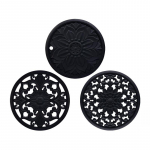 3tk/komplekt Silikoonist lauan&otilde;umatt Vintage &otilde;&otilde;nes nikerdatav silikoonpadi soojusisolatsiooniga kauss tassipott platsipott Kodu lauakaunistus 16cm must