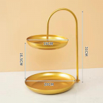 Loominguline kahe plaadiga metallist magustoidutaldrik salatitaldrik puuviljavaagen kommitaldrik lauan&otilde;ud k&ouml;&ouml;gitarbed