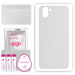 apgo Protective Skin Sticker for the back compatible with Sharp Aquos R3, Wrap Film, Foil, Vinyl - Pattern Transparent Carbon