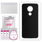 apgo Protective Skin Sticker for the back compatible with Motorola Moto G7 Power, Wrap Film, Foil, Vinyl - Pattern Carbon Black