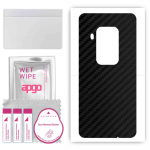 apgo Protective Skin Sticker for the back compatible with Motorola One Zoom, Wrap Film, Foil, Vinyl - Pattern Carbon Black