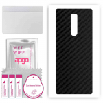 apgo Protective Skin Sticker for the back compatible with Sony Xperia 1, Wrap Film, Foil, Vinyl - Pattern Carbon Black