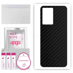 apgo Protective Skin Sticker for the back compatible with Oppo A57 4G, Wrap Film, Foil, Vinyl - Pattern Carbon Black