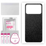 apgo Protective Skin Sticker for the back compatible with Doogee N40 Pro, Wrap Film, Foil, Vinyl - Pattern Black Honeycomb