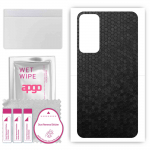apgo Protective Skin Sticker for the back compatible with Tecno Pop 6 Go, Wrap Film, Foil, Vinyl - Pattern Black Honeycomb