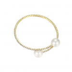 2 tk/komplekt naiste elegantne ehete komplekt l&auml;ikivate kividega kunstp&auml;rlitega reguleeritav lahtise kraega kaelakee k&auml;ev&otilde;ru komplekt