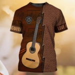 Suvised meeste T-s&auml;rgid Guitar Graphic 3D Mood Muusika T-s&auml;rk Pullover L&uuml;hikeste varrukatega O Kaelusega Rock Hip Hop Topid Suurem&otilde;&otilde;tmelised r&otilde;ivad S