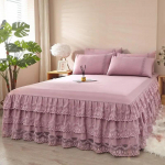 Magamistoa voodiseelik Libisemiskindel madratsikate 3 kihti Voodiseelik Couvre Lit Pitsiline volangidega voodiseelik Voodilina Voodikate 150x200cm 1pc