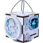 Tegevuskuubik Puust k&auml;epidemega h&otilde;ivatud kuubik, Montessori m&auml;nguasi h&otilde;ivatud lauaga v&auml;ikelastele, p&otilde;hiliste eluoskuste &otilde;ppimine lastele 36 kuud 10*10*10cm sinine