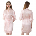 Seksikas pits pits pits &uuml;hev&auml;rviline kodu &ouml;&ouml;s&auml;rk hommikumantel suvine naiste imitatsioonsiidist kardigan pulmakleit XL must