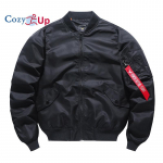 Cozy Up meeste kerge Bomber-jope tuulejakk Slim Fit Active Coat &uuml;ler&otilde;ivad M must