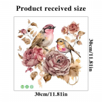 Linnu-lillel&otilde;hna seinakleebised Vannitoa loominguline tualettruumi kleebis Tualettruumi katte veekindel kleebis 30x30cm mitmev&auml;rviline
