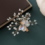 Korea pruudi peakate k&auml;sitsi valmistatud kristallist haldja juuksen&otilde;el pulmade k&otilde;rgekvaliteedilised juukseaksessuaarid talvine sulgedest paarisklipp k&uuml;ljeklipp