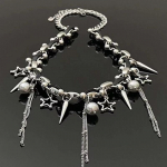 GemChic naiste kaelakee isikup&auml;rastatud lahe neetidega helmestega liibuv ripats kaelakee naistele retro kaelakee s&uuml;nnip&auml;evaks j&otilde;uluehteid