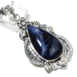 Sodalite Gemstone Handmade 925 Sterling Silver Gift Jewelry Pendant 2.56 t2b80