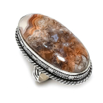 Laguna Lace Agate Gemstone 925 Sterling Silver Jewelry Gift Ring Size 8 p0q23