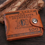 Meeste rahakotid dollari mustriga Hasp Meeste nahast rahakott lukuga kaardihoidjaga m&uuml;nditasku rahakott