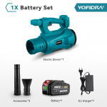 Yofidra 2000W elektriline puhur 6 k&auml;iku reguleeritav aku lehepuhur Puhastage langenud lehtede tolmu lumet&ouml;&ouml;riist Makita 18V aku jaoks With 1 Battery-EU
