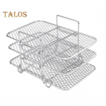 &Otilde;hkfrit&uuml;&uuml;ri 3 kihiga virnastatavad kuivatusrestid roostevabast terasest grillrestid &Otilde;hkfrit&uuml;&uuml;ri tarvikud r&ouml;stimiseks 3-Layers