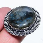 Natural Labradorite Gemstone Handmade 925 Sterling Silver Ring Size 8 a4z81