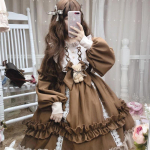 Naiste armas Lolita OP kleit Jaapani Harajuku pikkade varrukatega nukukleit Lolita seelik kevadsuvi pehme t&uuml;druk Lolita One size