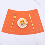 Kunstnahast lauamattide komplekt 4 tassimati Sektori alusmatid Korduvkasutatav lauamatt S&ouml;&ouml;gilauamatt Restorani Kodu Kohviku s&ouml;&ouml;gilaud 46X40cmX4pcs