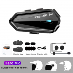 B40 mootorratta kiivri peakomplekt 1600 mAh pika elueaga HIFI stereo h&auml;&auml;ljuhtimine Bluetooth k&auml;ed-vabad k&otilde;ne IPX7 veekindel valgustus moto sisetelefoni jaoks Hard Mic must