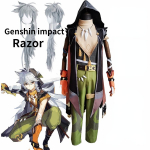 Anime M&auml;ng  Razor Cosplay Kost&uuml;&uuml;m Kingad Kaelakee &Uuml;htne Parukas Anime Halloweeni Peo Riietus T&auml;ielikud Komplektid Parukad L-(Costume+Wig)
