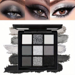 Smoky lauv&auml;rvipalett 9 v&auml;rvi tumehall suitsune meigipalett matt s&auml;delev s&auml;delev k&otilde;rge pigmendiga lauv&auml;rv Halloweeni muusikafestivaliks 9 colors