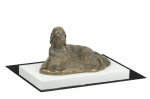 English setter, Lawerack, Laverack - dog figurine, figure on a white base, trophy for Art-Dog dog show exhibition