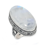 Naturaalsest vikerkaarekuukivist v&auml;&auml;riskivist 925 h&otilde;bedast ehte s&otilde;rmus, suurus 9 Y9f67