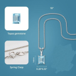 100% 925 Sterling H&otilde;be 7*9mm Topaas Ripats S&auml;delev Amet&uuml;st Kivi Ripatsiga Kaelakee Naistele Aastap&auml;eva Kingitused Peen Ehted blue