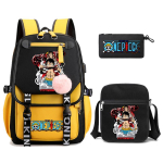 3 tk/komplekt Anime One Piece K&otilde;rge kvaliteediga arvutikott &Otilde;lakott Pliiatsikott Meestele Naistele Reisikott &Otilde;pilane T&uuml;druk Poiss Tagasi kooli Vaba aja kott