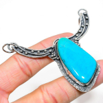 Natural Sleeping Turquoise Gemstone 925 Sterling Silver Pendant 2.88 r9e67