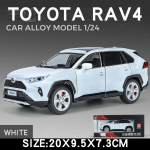 1/24 skaalas Toyota RAV4 maastikumaastur mudelauto metallist valatud s&otilde;iduki simulatsioonikollektsioon heli- ja valgusm&auml;nguasi lastele poistele kingitus