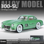 1/24 Mercedes-Benz 300SL 1936 Klassikaline auto sulamist survevalu automudel Helivalgus Laste m&auml;nguasjad Kollektsion&auml;&auml;rid Hobid S&uuml;nnip&auml;evakingitused roheline