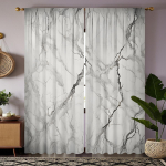 2 tk HD marmorist kunstdekoratiivne kardin Hall digitaalselt tr&uuml;kitud kardin Kodu kaunistamise stiil Kaunistus elutuba magamistuba varras W52H63inchW132H160cm white